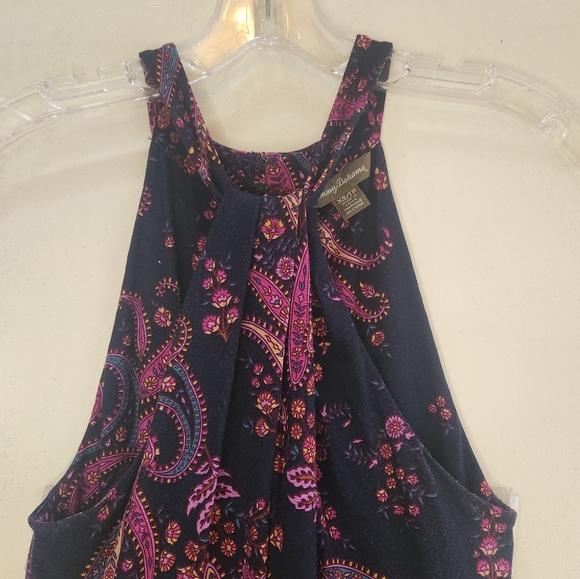 Tommy Bahama Spring Summer XS Navy Blue Purple Paisley Sleeveless Dress - Picture 2 of 11